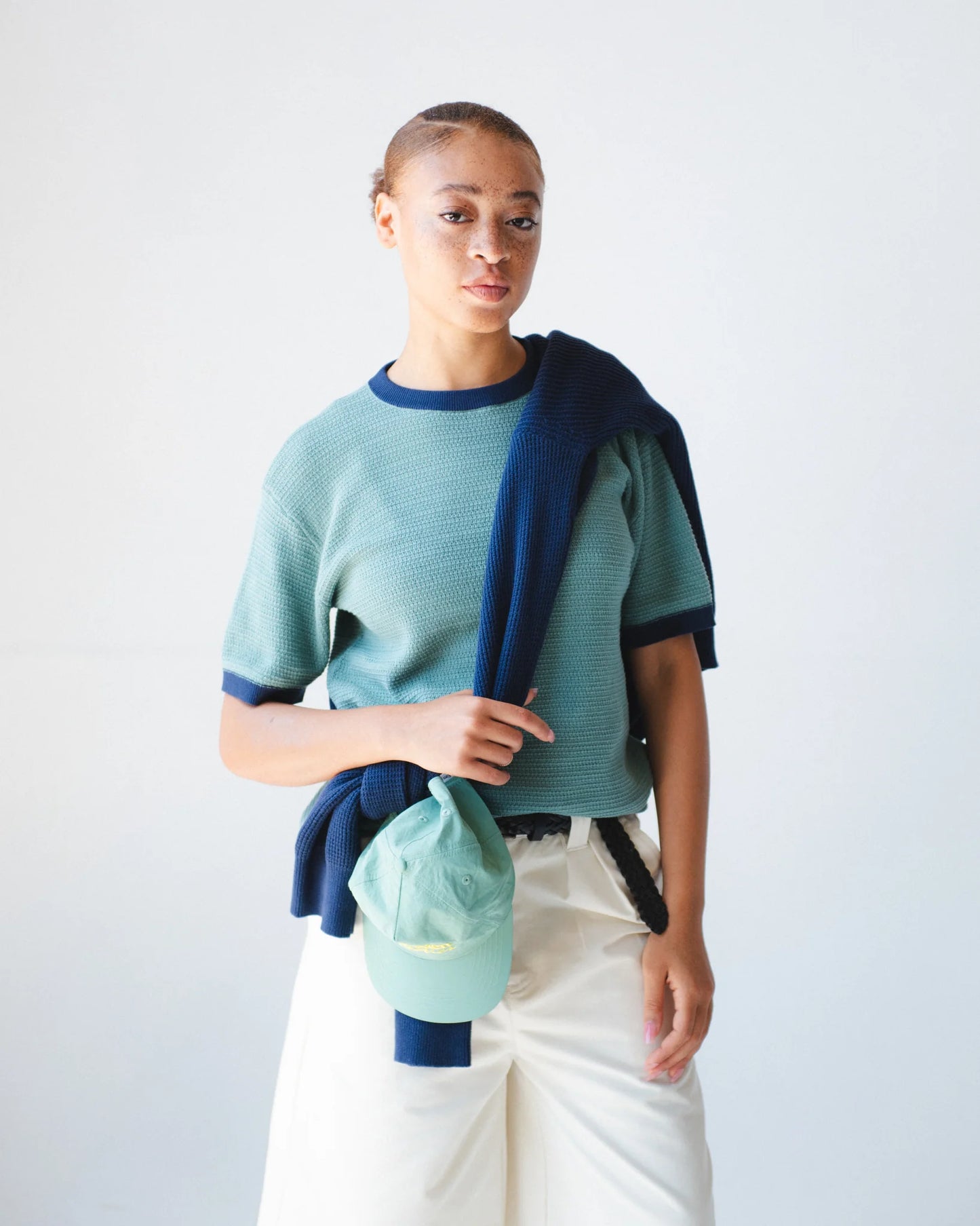 Chez Rien - Textured Ringer Tee
