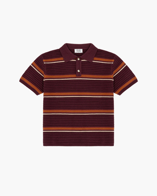 Chez Rien - Striped Open Knit Polo