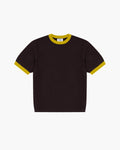 Chez Rien -  Textured Knit Ringer Tee