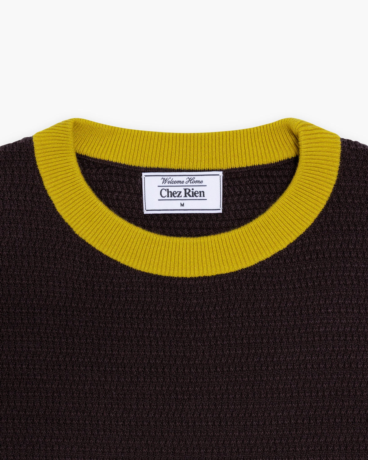 Chez Rien -  Textured Knit Ringer Tee