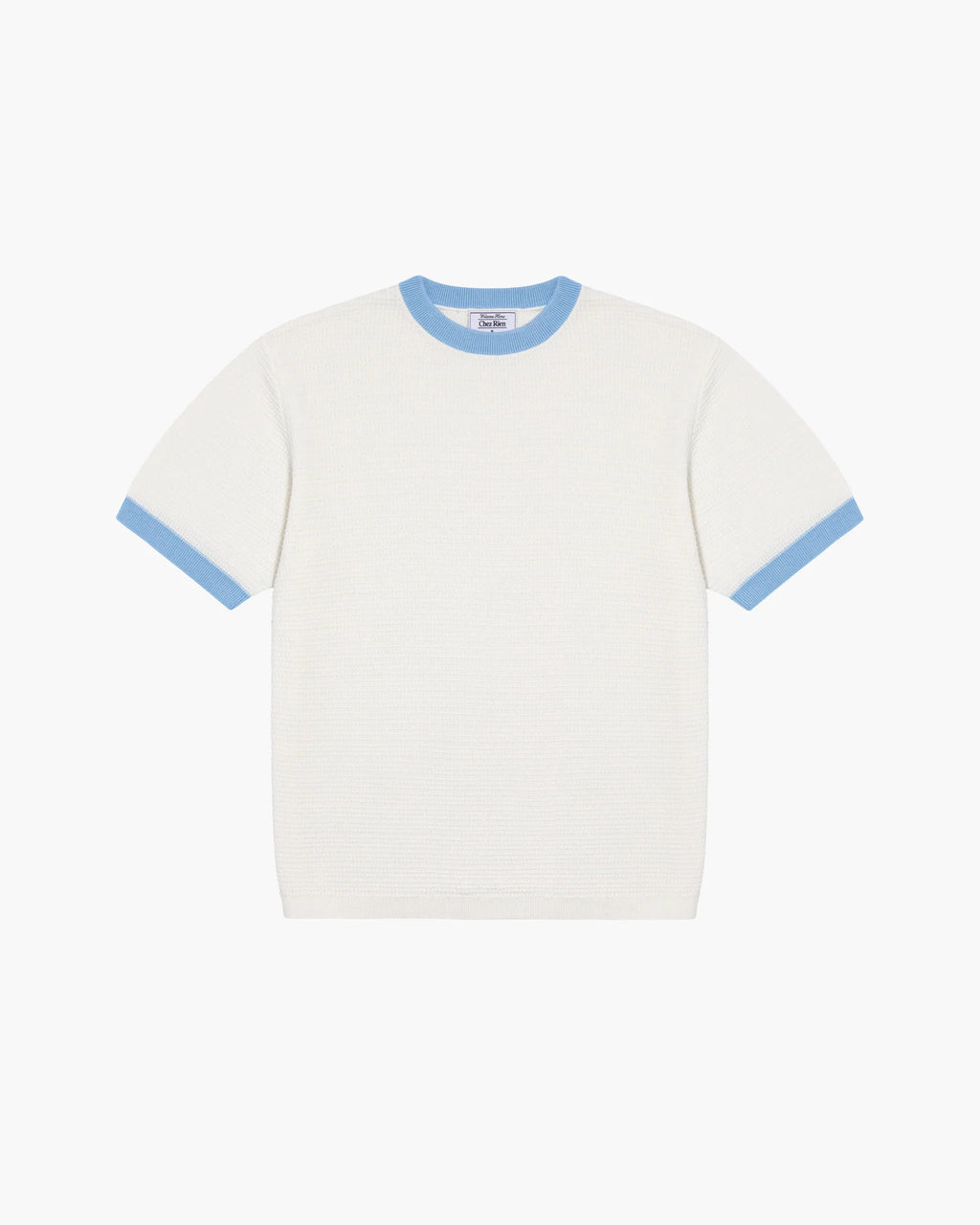 Chez Rien -  Textured Knit Ringer Tee