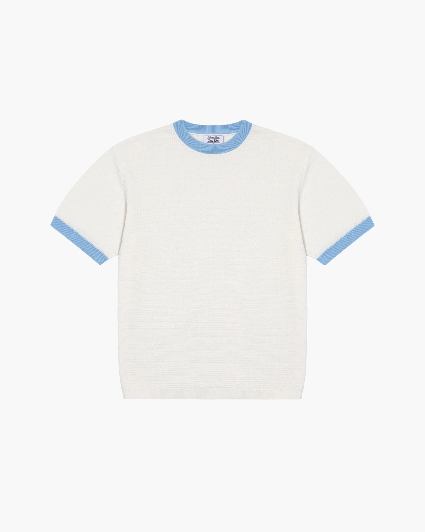 Chez Rien -  Textured Knit Ringer Tee