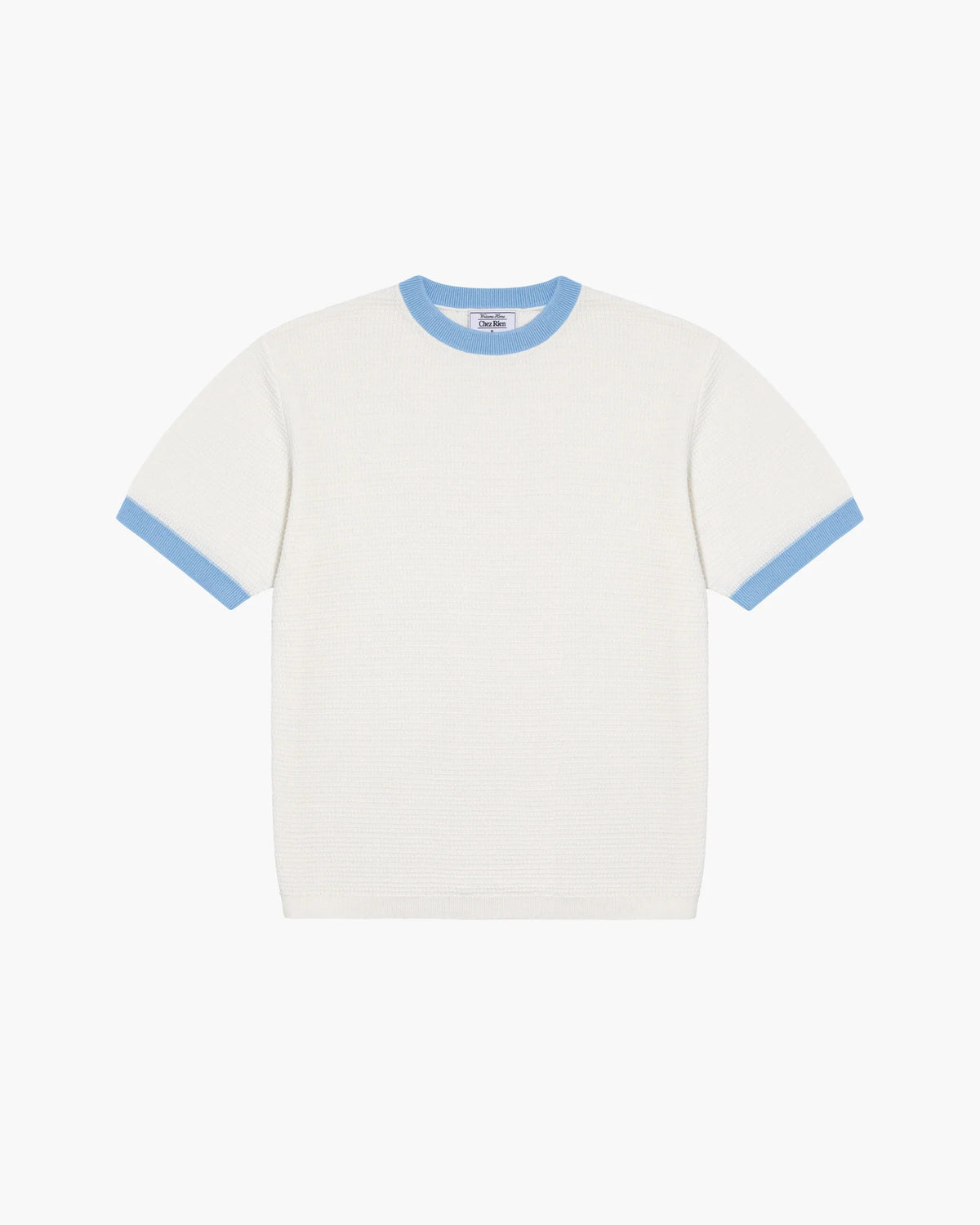 Chez Rien -  Textured Knit Ringer Tee