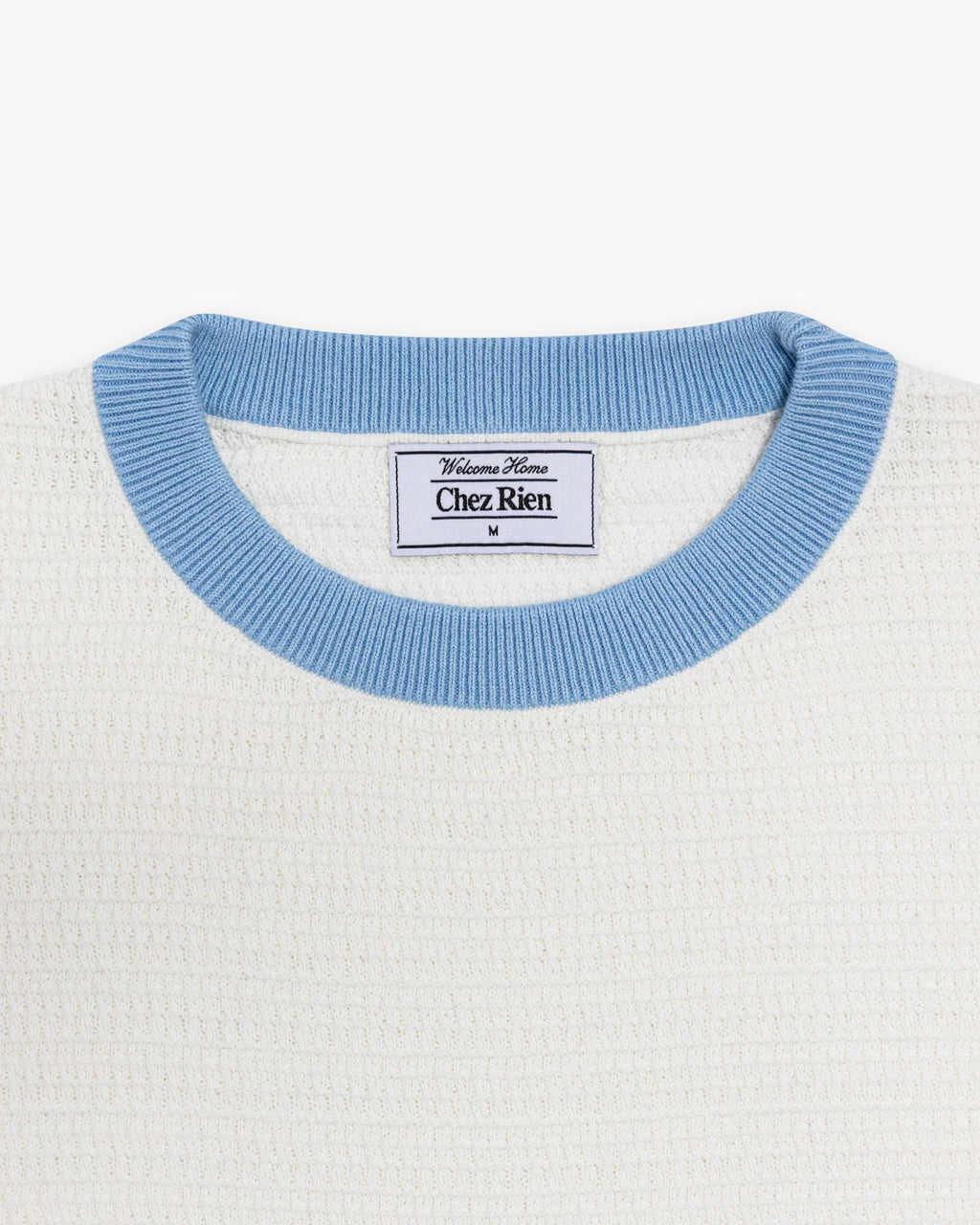 Chez Rien -  Textured Knit Ringer Tee