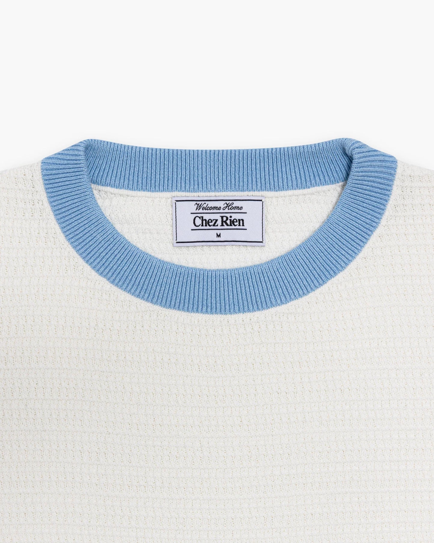 Chez Rien -  Textured Knit Ringer Tee